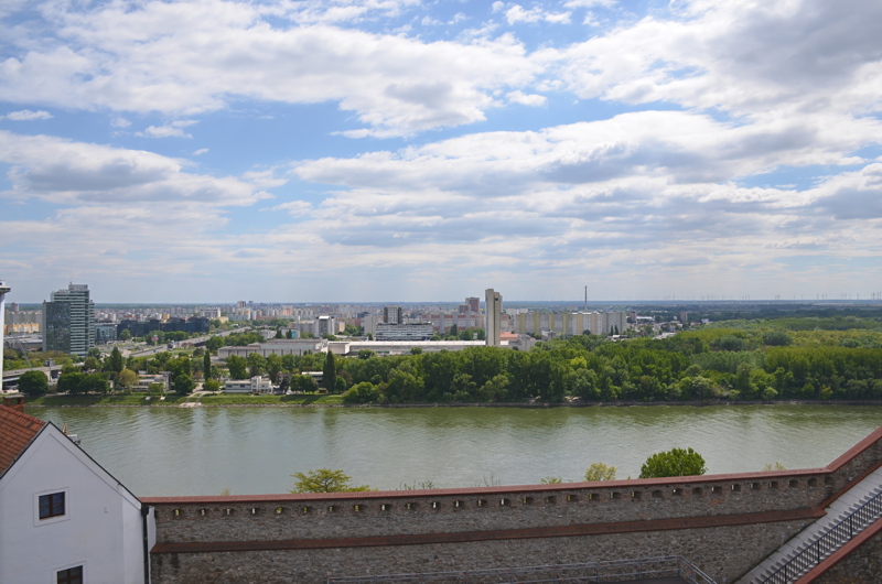 View of the Danube River and the cityscape of Bratislava